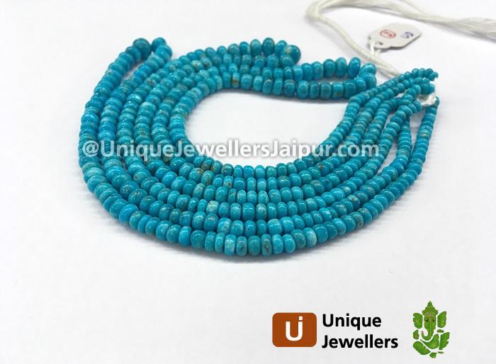 Sleeping Beauty Turquoise Smooth Roundelle Beads